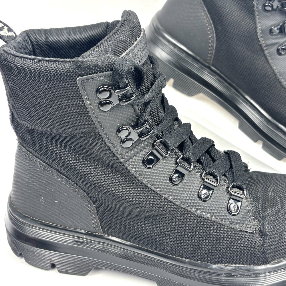 Dr. Martens Combs W Combat Boots Black Canvas Womens Size 8 Ankle Lace Up AW004 - Picture 3 of 12